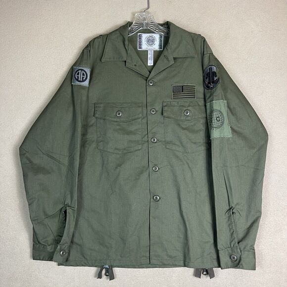 Cross Colours Shaket Mens M Green Army USA Limited Edition Shirt‎ Jacket Adult - Picture 1 of 15